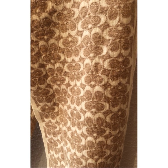 Coach reversible metallic monogram wool scarf - Picture 2 of 4